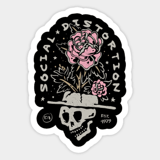 Skull Flower Womens Sticker